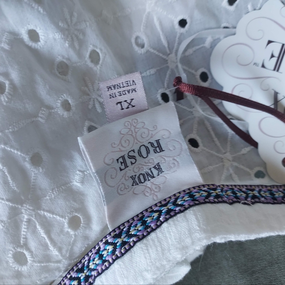 Knox Rose Target White Puff Sleeve Popover Blouse Top Size XL NEW NWT - Picture 11 of 14